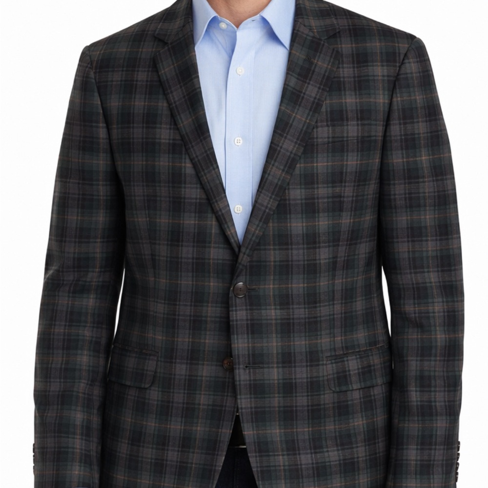 Haggar Men's Plaid Sport Coat - Black and Gray